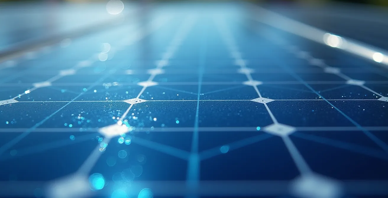 Gros plan sur cellules photovoltaïques haute densité